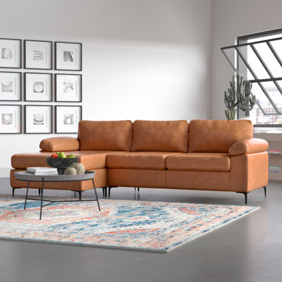 Brevick Faux Leather L-Shaped Sectional Reversible