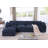 Amiyiah 142 Inch Upholstered L-shaped Soft Cloud Couch Sectional With Ottoman, Dark Blue Polyester-207874780