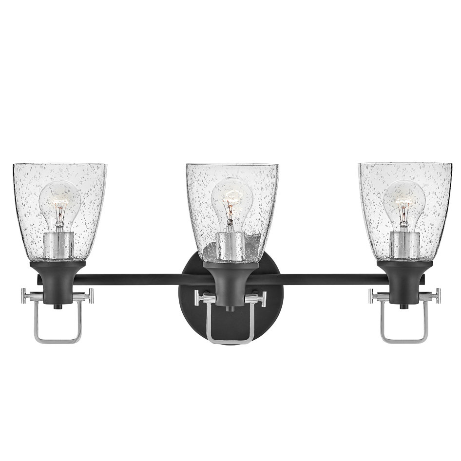 Easton 3-Light Vanity Light, Black/Silver