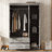 Stylish And Functional Three-Door Wardrobe With Built-In Mirror And Ample Storage-107148474