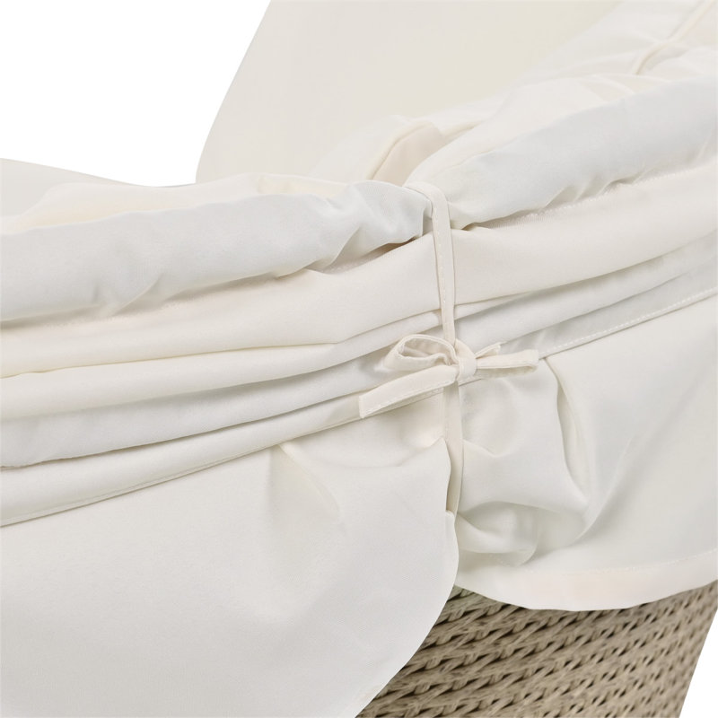 Lit de jour d'extérieur courbé avec coussins 71,7 po Debro, Beige