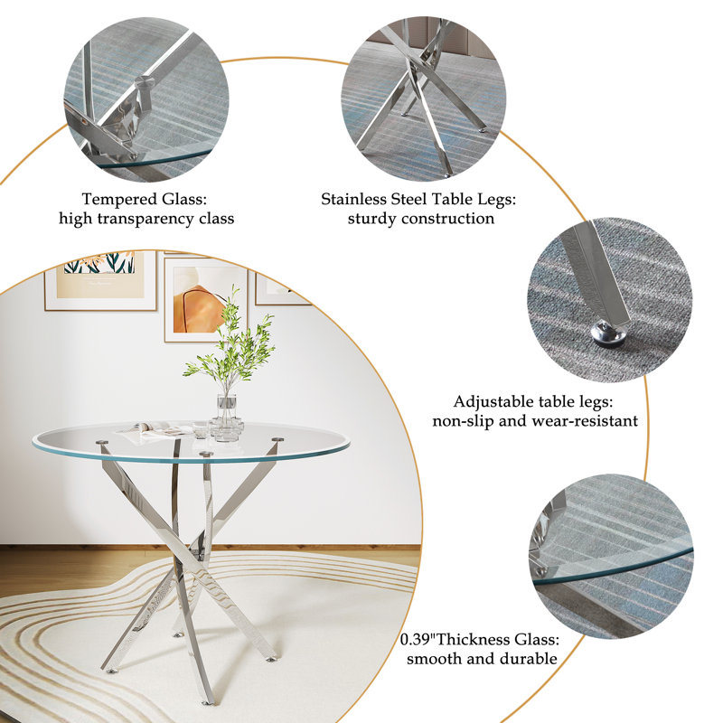 Dining Set, Black, 3, Silver