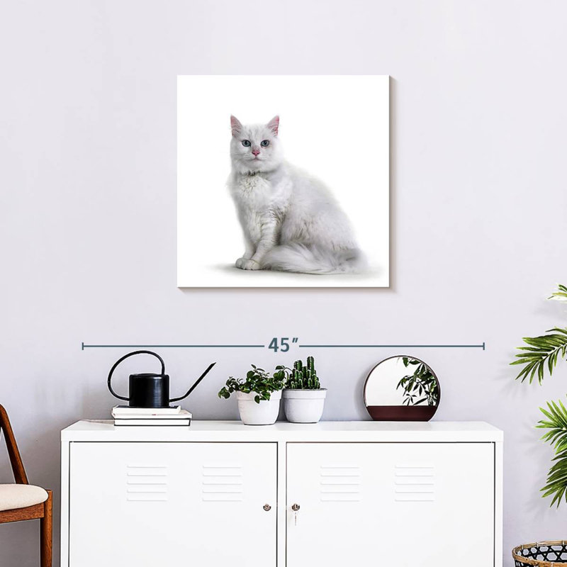 Crowle Elegant White Cat, 24" H x 24" W