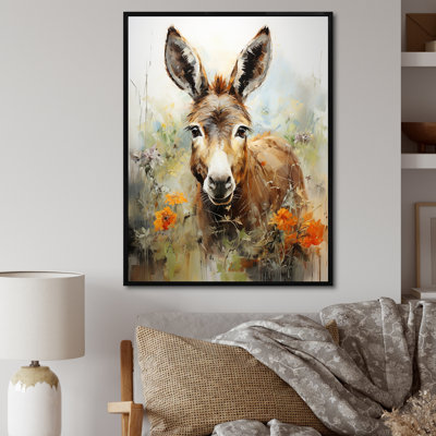 Donkey Flower Meadow - âne, art mural
