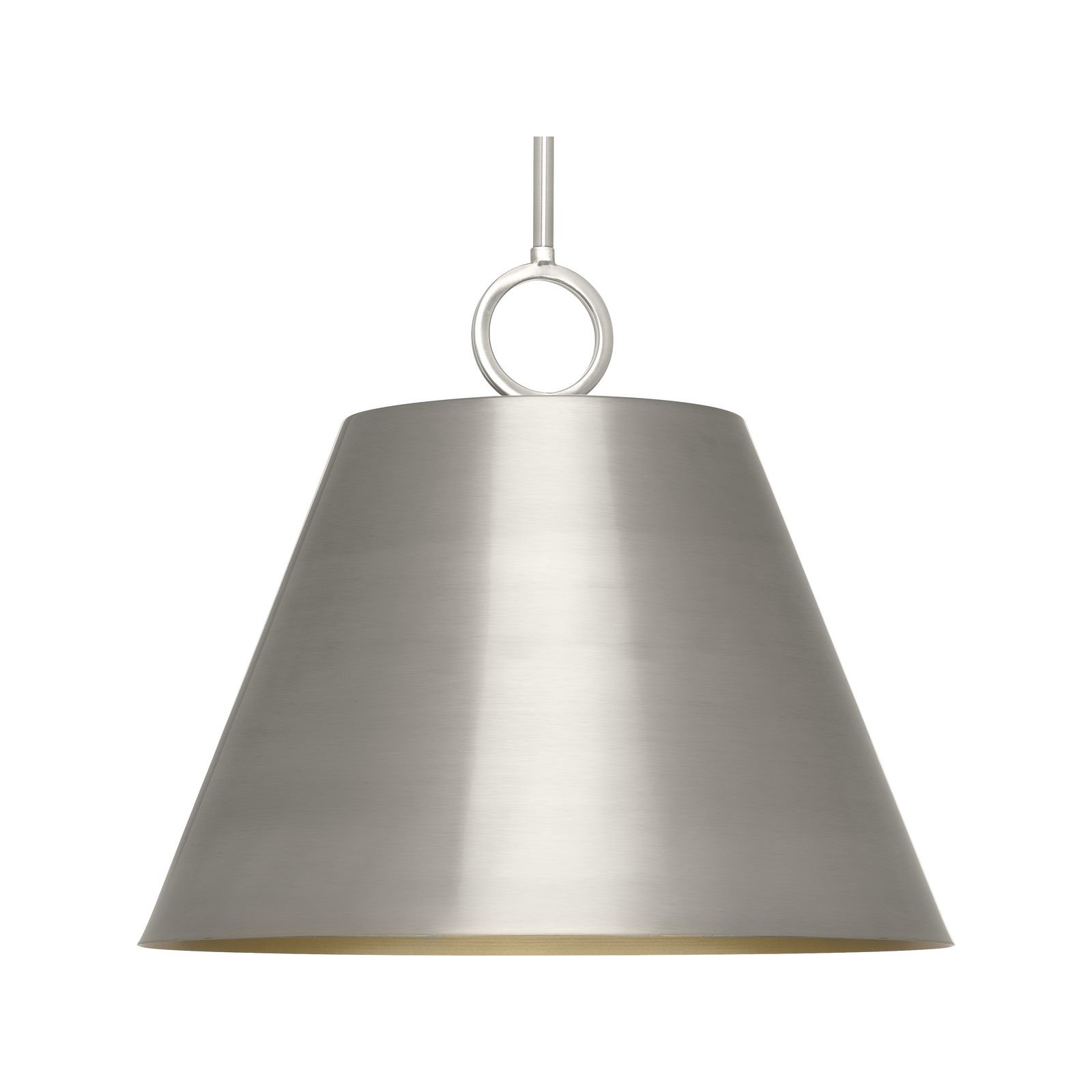 Elda Metal Dimmable Pendant, Brushed Nickel, 15.25" H x 17.87" W x 17.87" D