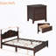 Ensemble de chambre à coucher 3 pièces, grand lit plateforme en bois et deux tables de chevet-613330443-613330442