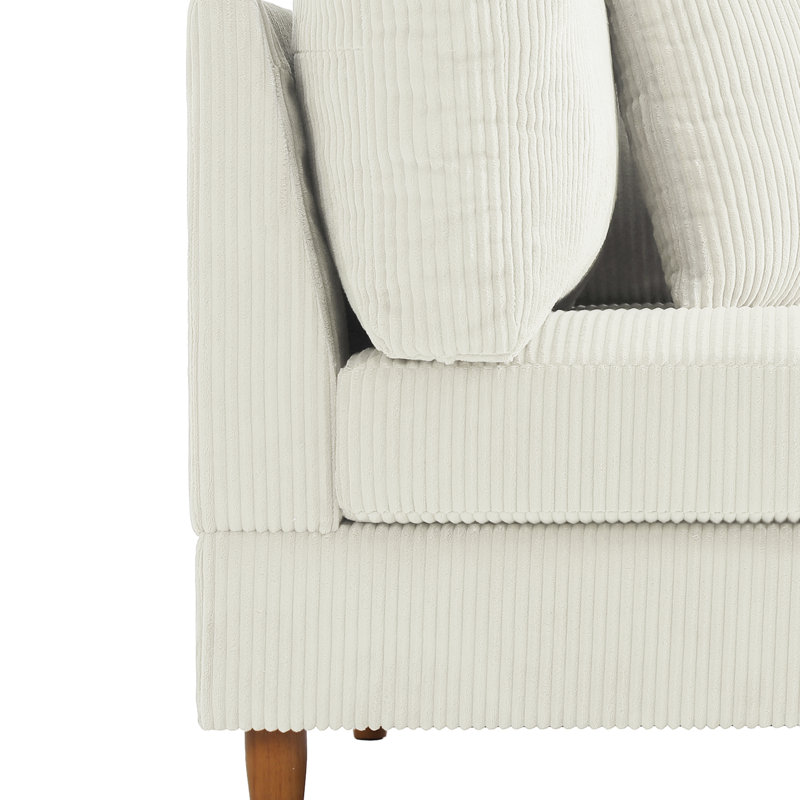 Ensemble de sièges modulaires en velours côtelé, Velours côtelé beige, H 36,3 po x l 39,8 po x P 79,2 po