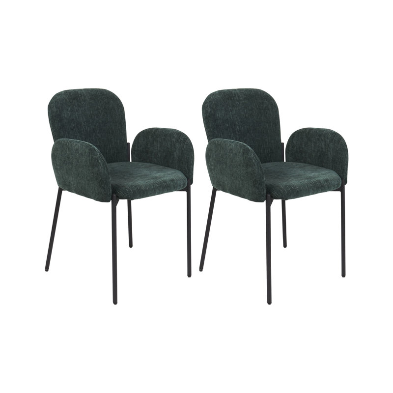Sidnie 42cm H Upholstered Upholstered Back Armchair, Dark Green