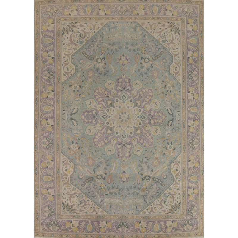 Tapis traditionnel rétro bleu 8 x 11