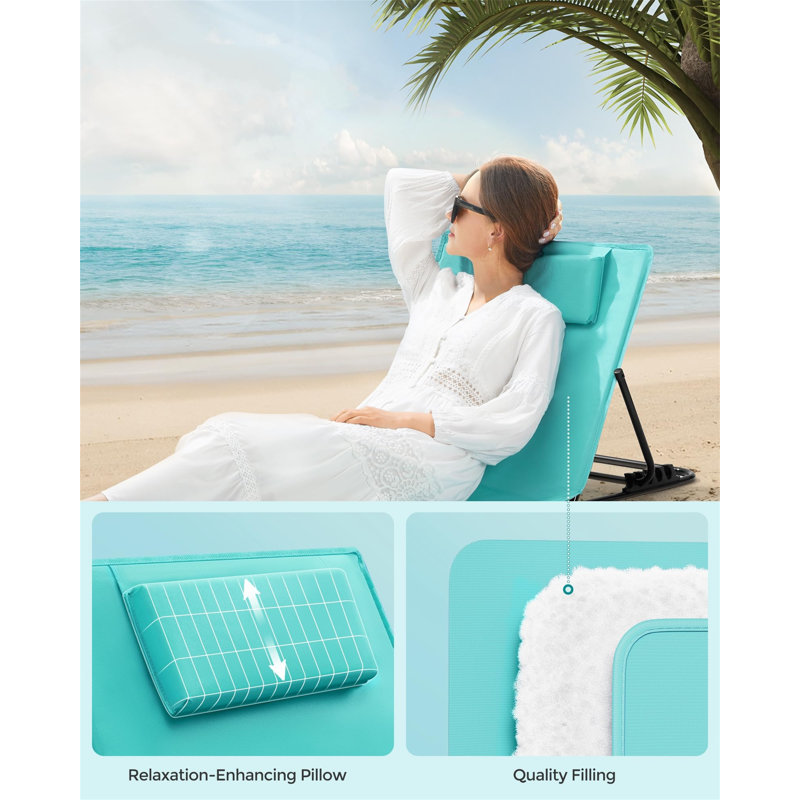 Canisha 55 cm Long Reclining Single Chaise, Lake Blue