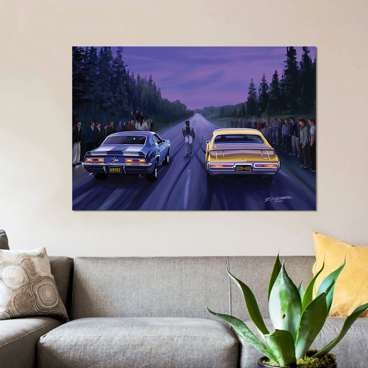 «Back Road Races» par Bruce Kaiser, impression sur toile tendue, H 12 po x l 18 po x P 1,5 po, Toile tendue