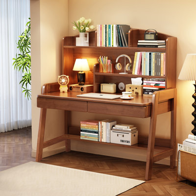Kids Desk Rectangle Writing Desk Child Computer Learning Desk With Hutch