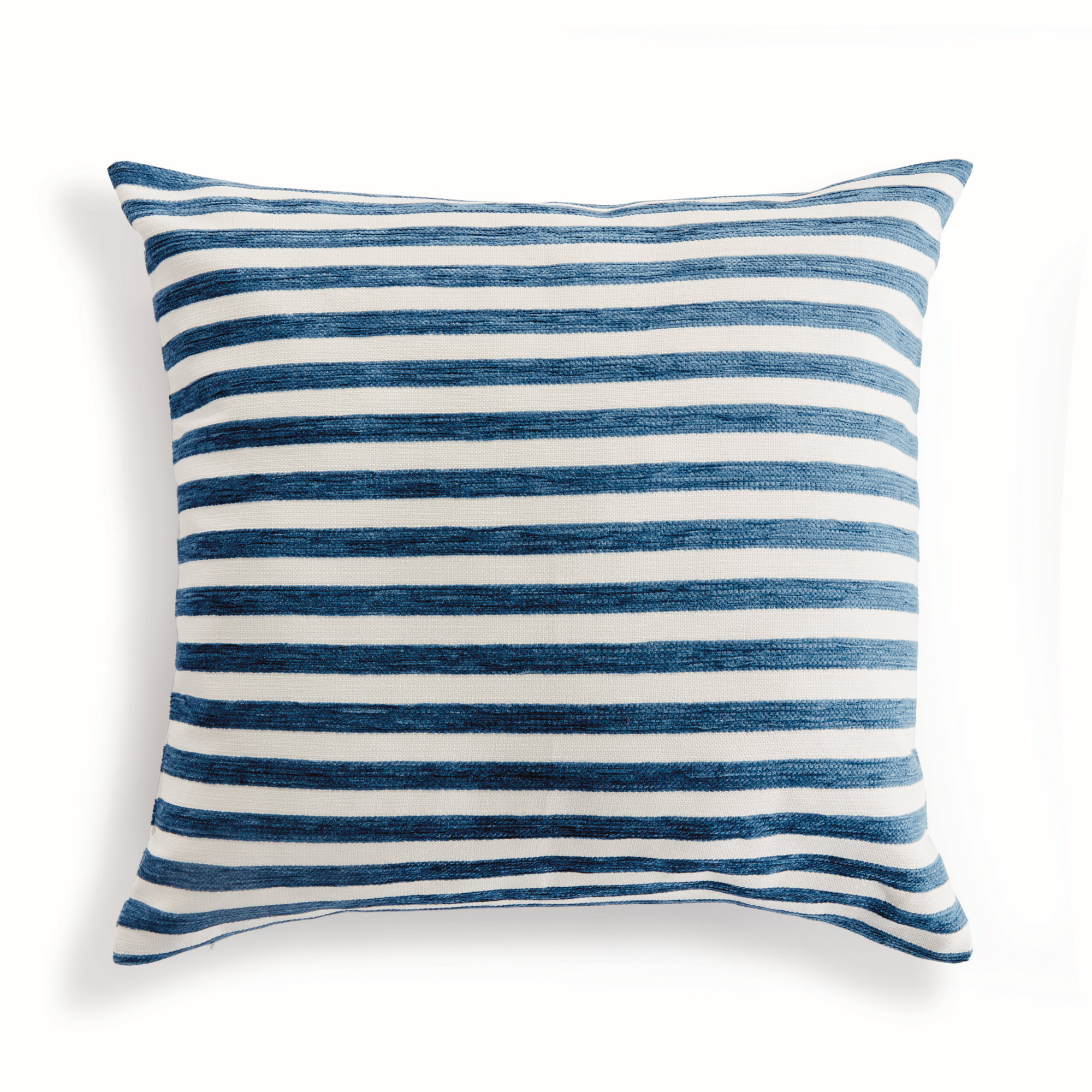 Striped Indoor/Outdoor Reversible Throw Pillow, Dark Blue, Square 24"