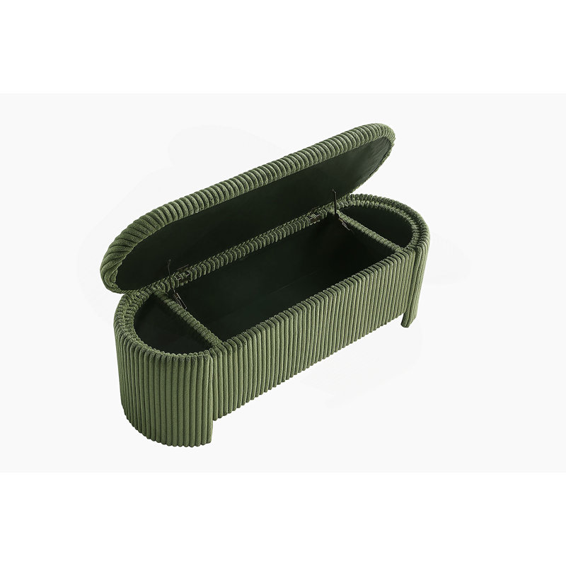 Banc de style contemporain avec compartiment de rangement intégré et salon blanc, Vert