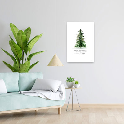 Merry Little Christmas Abstract Contemporary Christmas Tree Winter Landscape Art