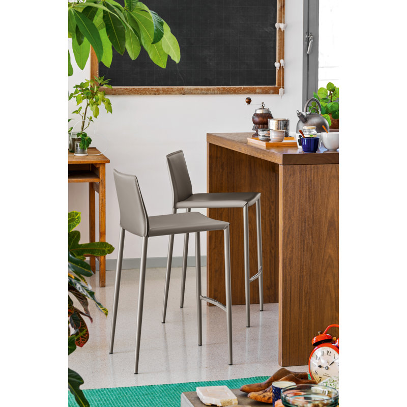 Boheme Upholstered Counter Stool, Matte Taupe