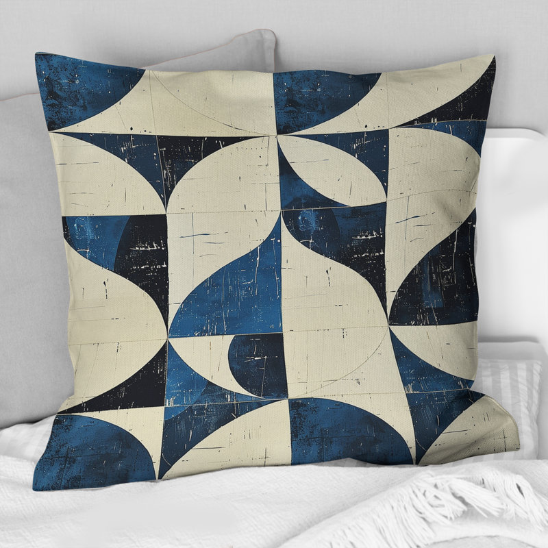 Coussin ivoire Midcentury Shapes II - Midcentury, H 16 po x l 16 po