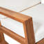 Chaise berçante d'extérieur en bois d'acacia avec coussins Asella