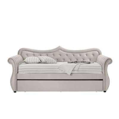 Adkins Beige Linen Daybed W/Trundle (Twin)