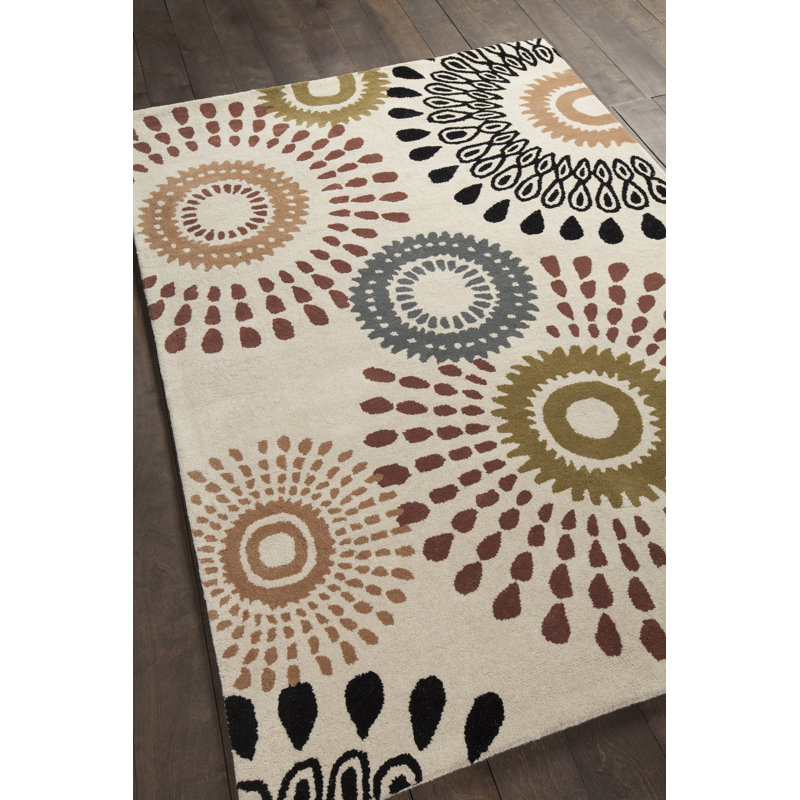 Tapis en laine touffeté à la main Acworth, 5 pi x 7 pi