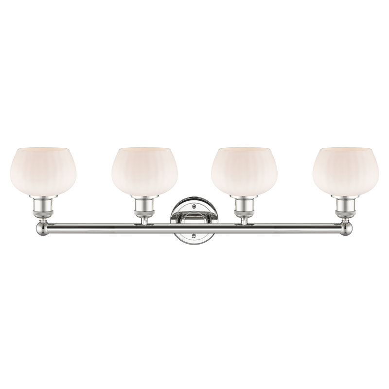 Noille 4 - Light Dimmable Vanity Light, Matte White, Polished Nickel
