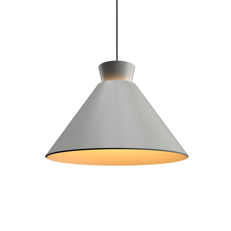 Luminaire suspendu simple à 1 lumière Conical, Blanc organique