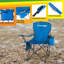 Chaise de camping Wakeman - Chaise pliante avec porte-gobelet et glacière intégrée - Chaise de camping ou de plage surdimensionnée pour l'extérieur