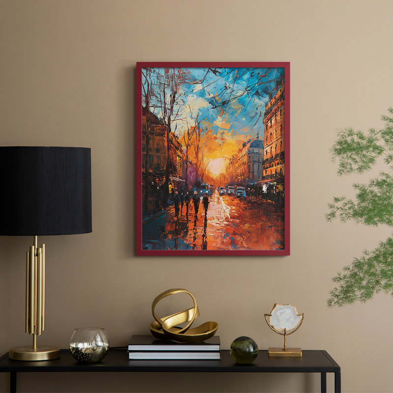 LANDSCAPES Series CECXCII, reproduction encadrée - bois massif, H 30 po x l 24 po, Rouge