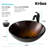 Glass Circular Vessel Bathroom Sink with Faucet-35841302