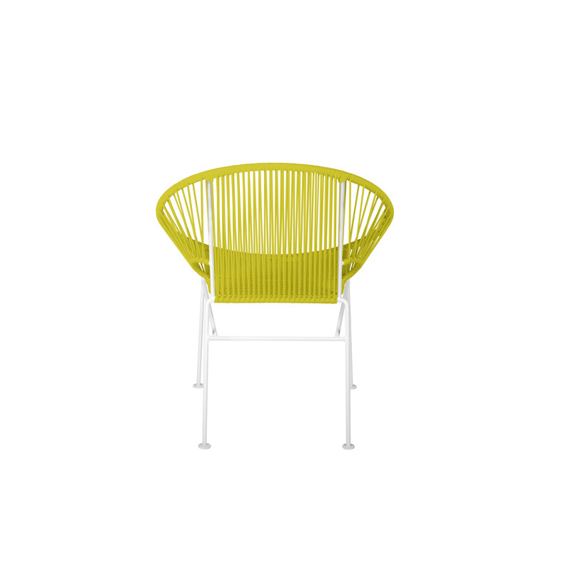 Concha Indoor/Outdoor Handmade Dining Chair, White, Yellow
