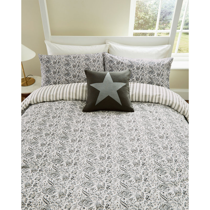 Byron Cotton Duvet Cover Set, King Size Duvet Cover + 2 Pillowcases