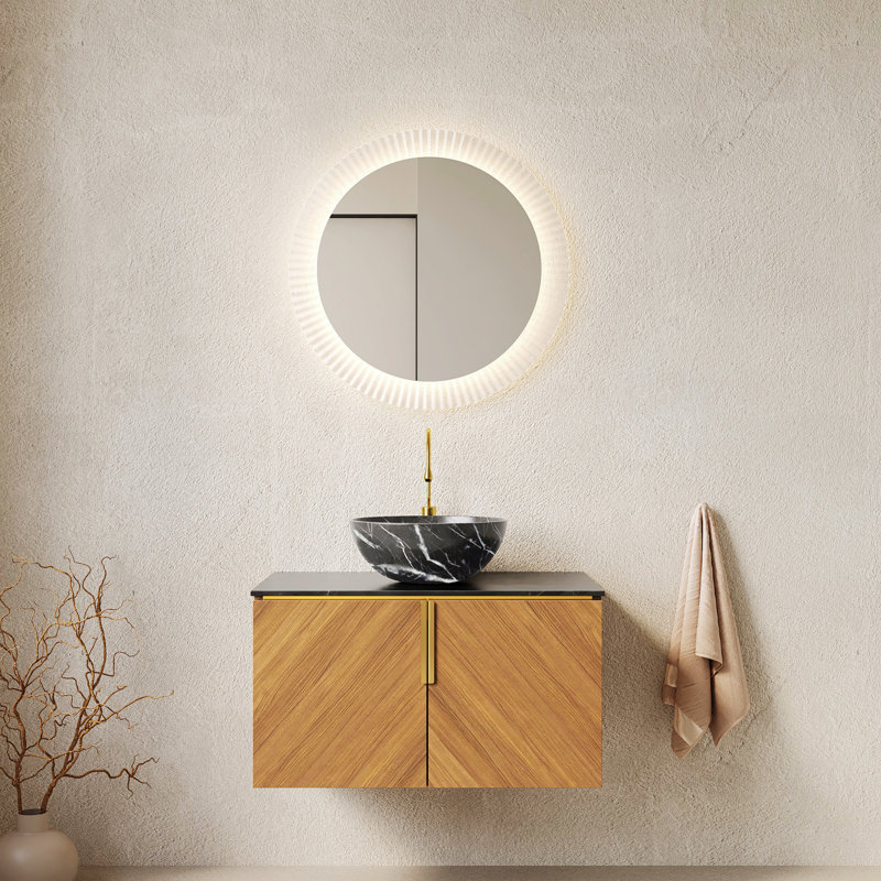 Meuble-lavabo de salle de bain avec lavabo, armoire de rangement murale en bois avec portes doubles, rangement de salle de bain pour la maison