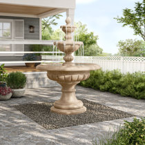 Sunnydaze Decor Grecian Column Inspired 3-Tier Outdoor Water Fountain