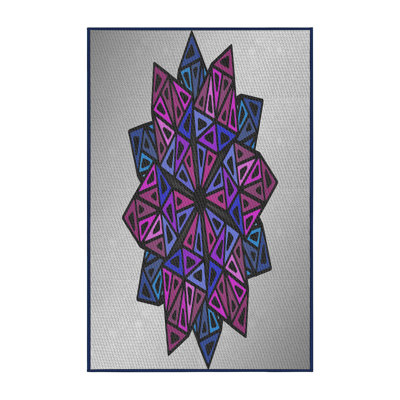 Tapis géométrique gris / mauve