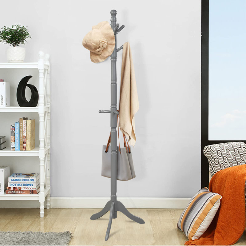 Anselmi Freestanding 9 - Hook Coat Rack, Black