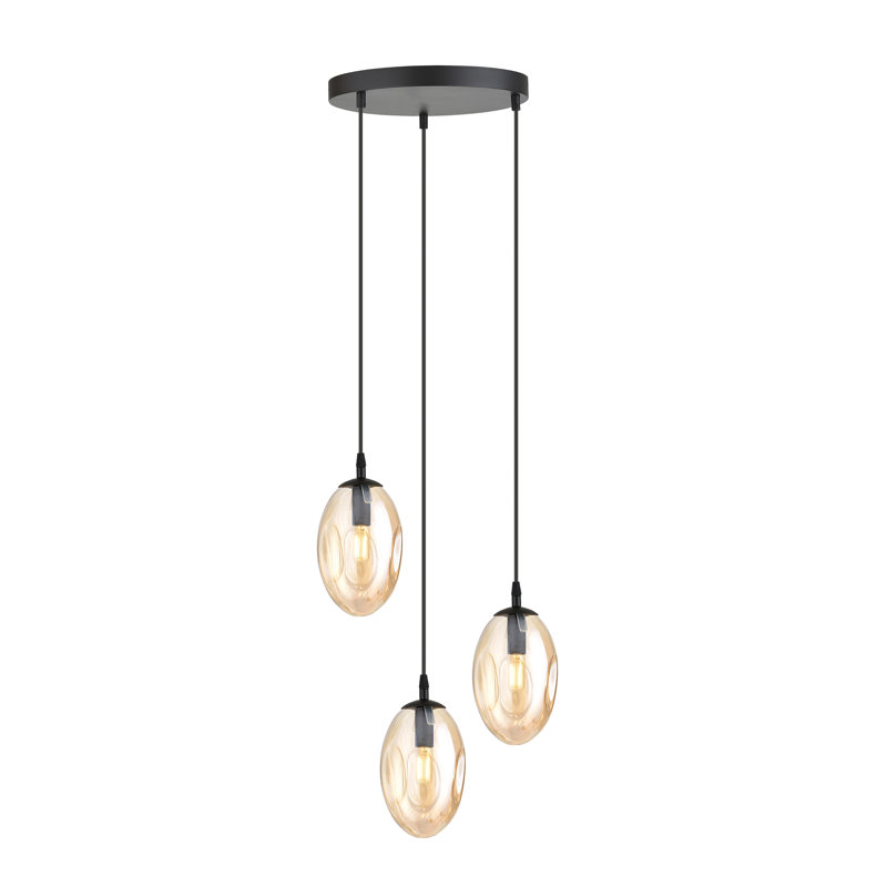 Edelie 3 - Light Black Cluster Pendant, Gold