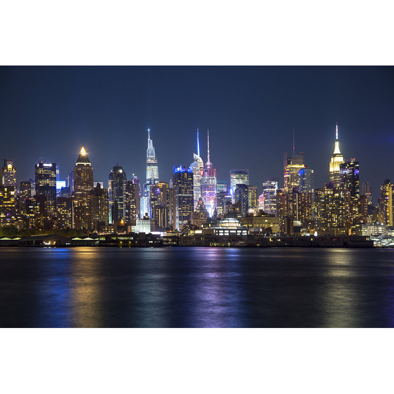 Becquere Night New York by M A X I M - Wrapped Canvas Print, 81cm H x 122cm W 3.8cm D