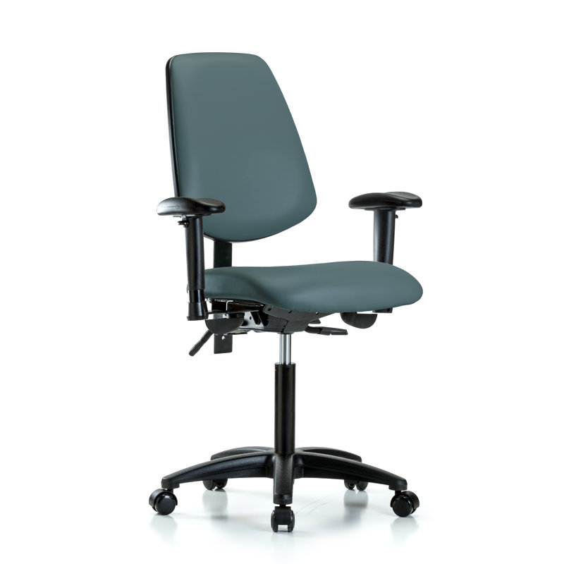 John Vinyl Task Chair, Casters, Colonial Blue, Not Included