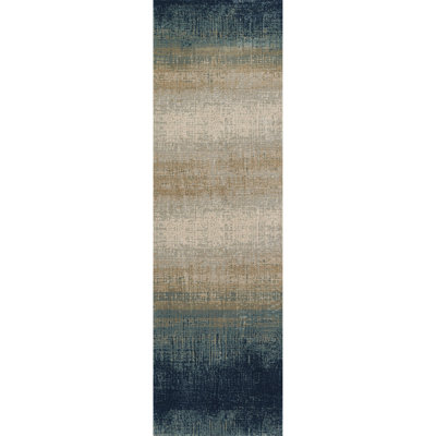 Tapis bleu dégradé 7 pi 9 po x 9 pi 10 po Genevieve