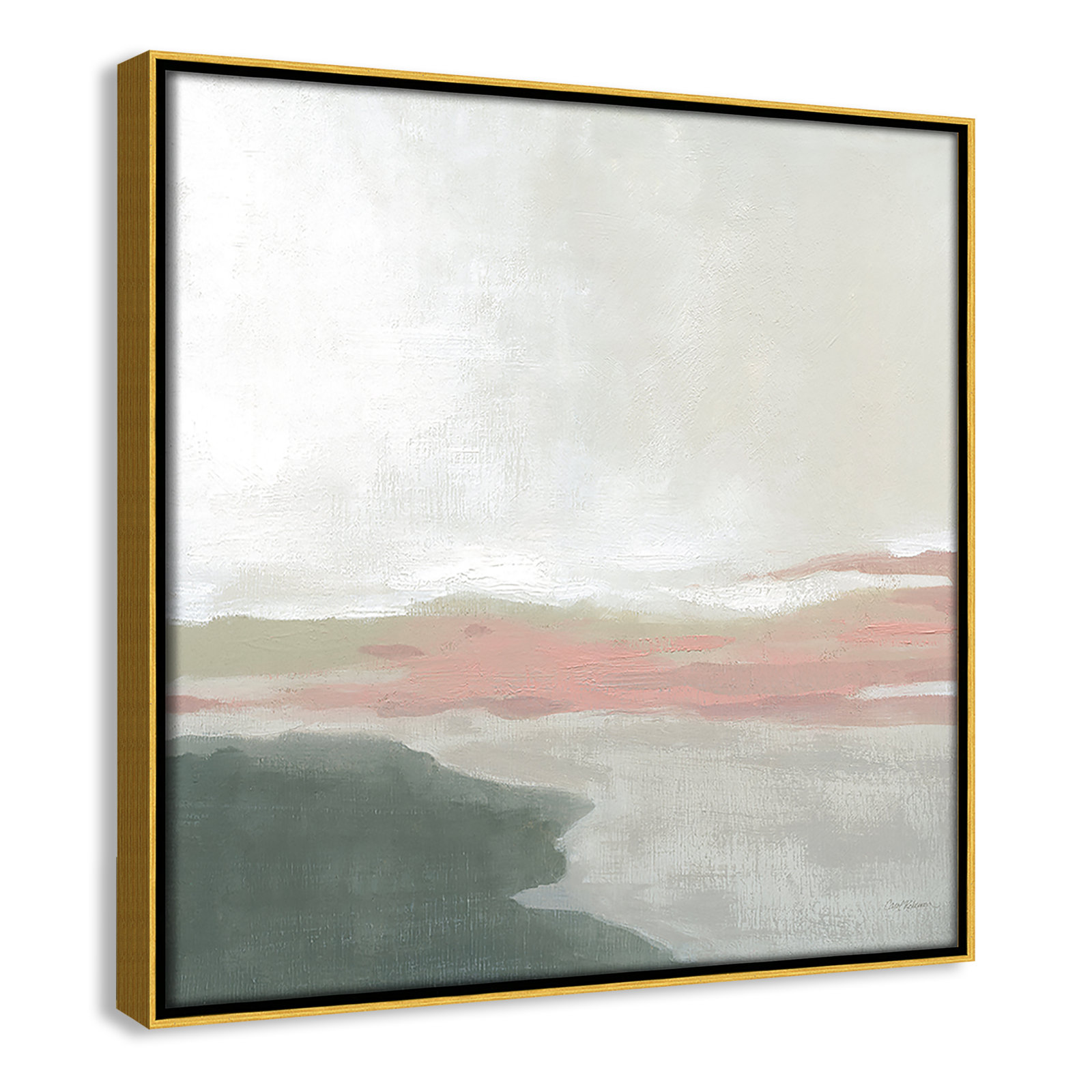 Carley "Still Lake" Painting by Carol Robinson, 13.5" H x 13.5" W x 2" D, Gold