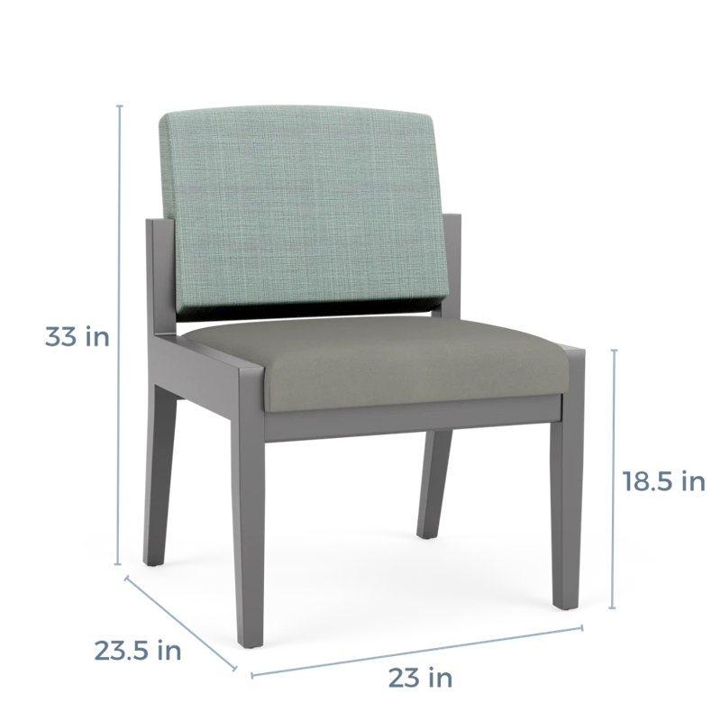 Chaise d’invité Amherst, Étain, Chambray écume de mer / Patriot Plus colombe
