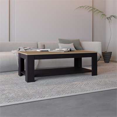 Table basse rectangulaire avec tablette inférieure