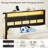 Twin Bed Frame with 2-Tier Shelves, Modern Platform Bed with Charging Station & LED Light, No Spring Box Needed-1205163410-1207684877