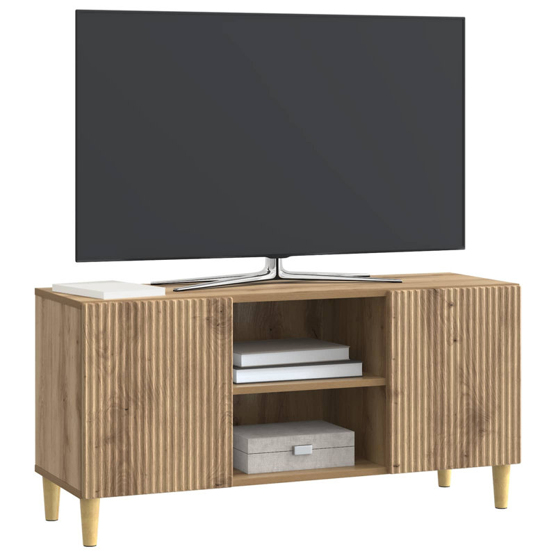 Unfinished TV Stand, 50cm H x 102cm L x 34.5cm W, Artisan Oak
