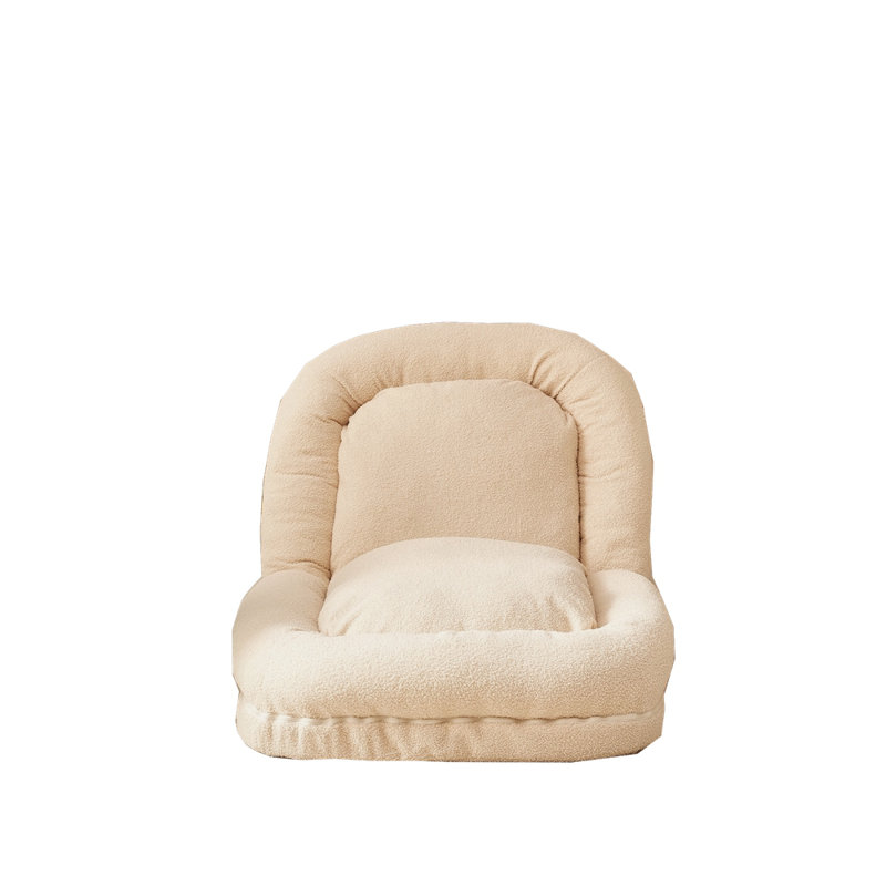 Triple Fold Down Sofa Bed, Beige Fabric