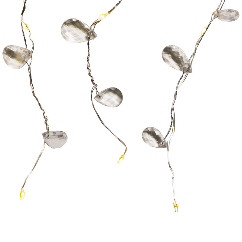 LED Lighted Willow Branch Christmas Spray - 40" - Silver - Warm White