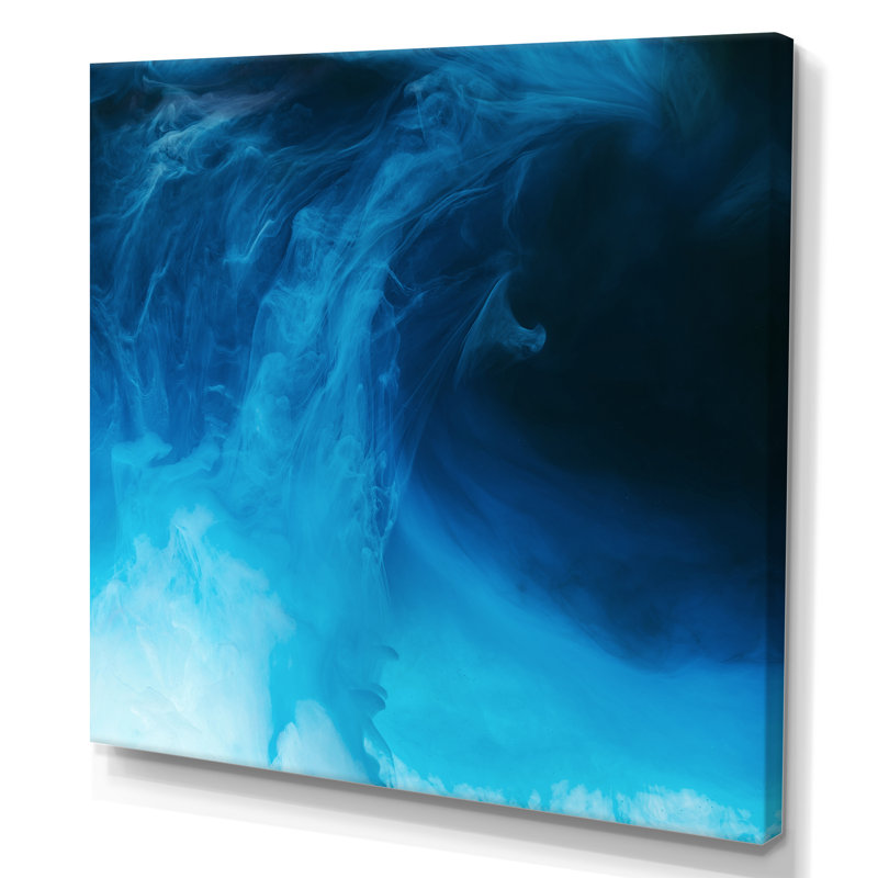 Encre bleue et mixte liquide III - Reproduction de photo sur toile, H 36 po x l 36 po x P 1,5 po, Toile tendue
