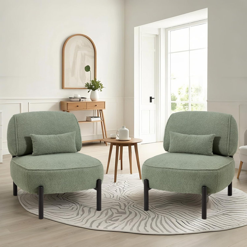 Upholstered Accent Chair, Green