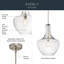 Suspension Kichler Everly en nickel brossé de 50 cm (19,75 po) à une lumière avec abat-jour transparent en forme de larme-1292190608-1254475803-1254441227