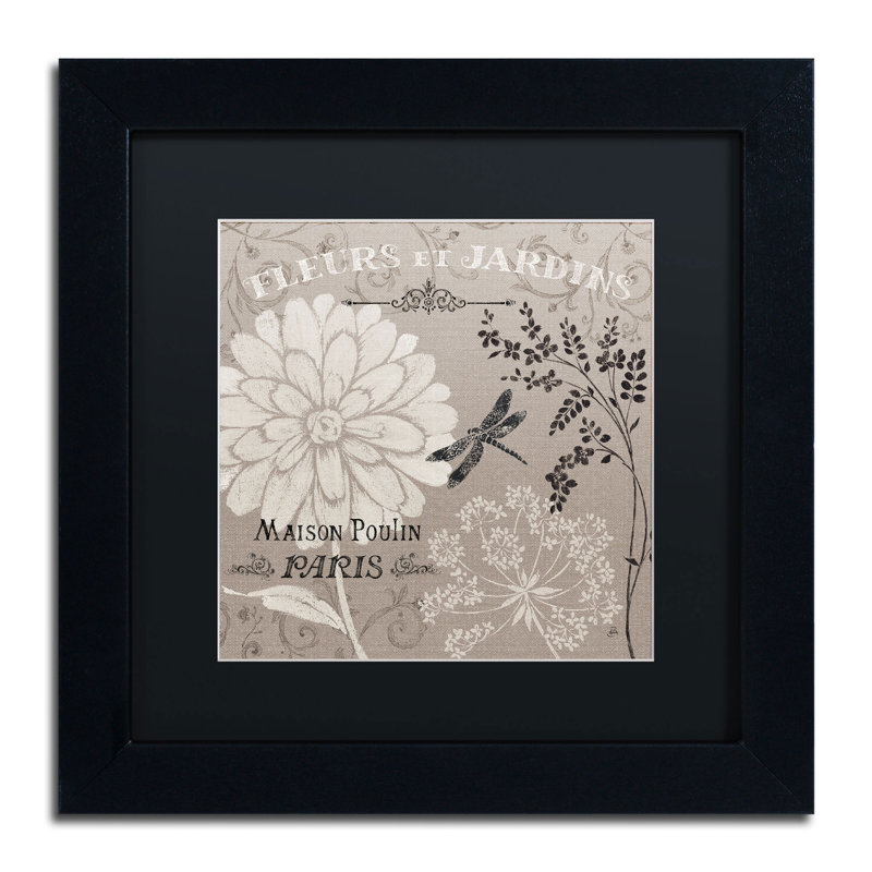 Jaanai «French Linen Garden II» par Daphne Brissonnet, impression encadrée, H 11 po x l 11 po, Noir